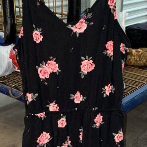 Divided Black Floral Romper
